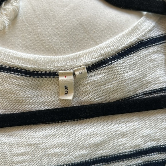Anthropologie moth navy white striped tank top medium - Picture 5 of 6